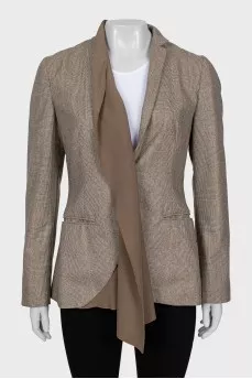 Cashmere jacket with silk insert