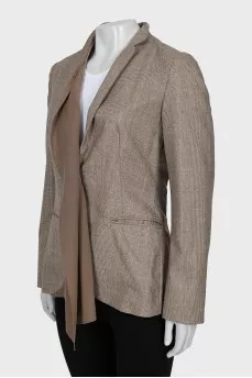 Cashmere jacket with silk insert