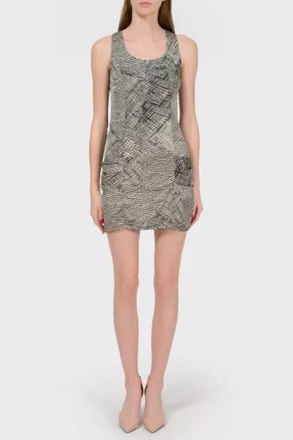 Tunic-shirt in an abstract print