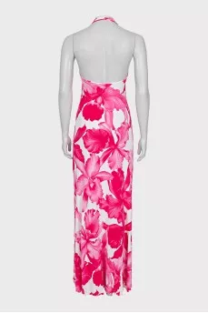 White and pink off shoulder dress