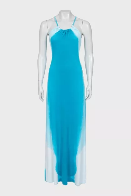 Blue sundress with thin straps
