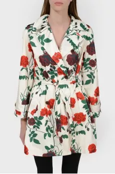 Flower print cloak