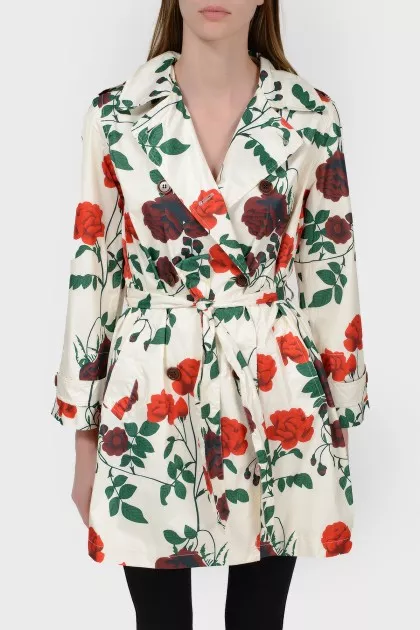 Flower print cloak