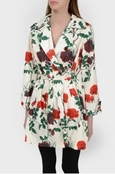Flower print cloak