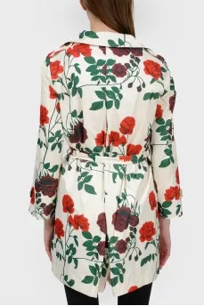 Flower print cloak