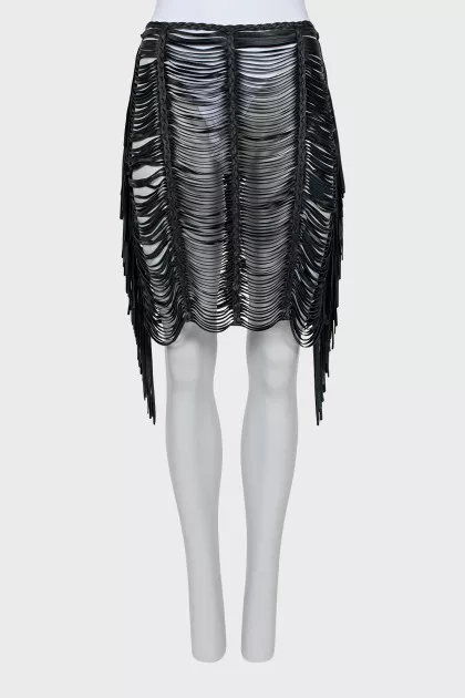 Black fringe skirt
