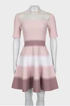 Pink dress with mesh insert