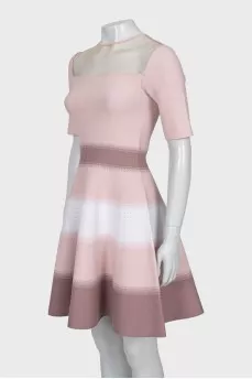 Pink dress with mesh insert