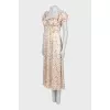 Floral print dress with tie front
