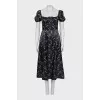 Black floral print dress