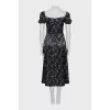 Black floral print dress
