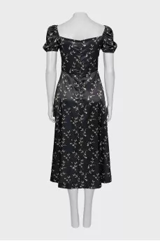 Black floral print dress