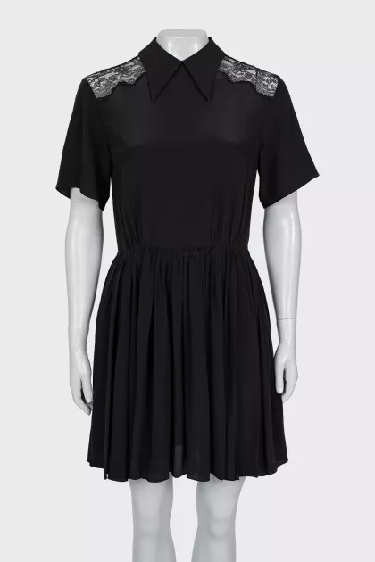 Silk dress with lace elements