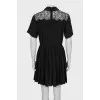 Silk dress with lace elements