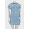 Denim dress with patch pockets