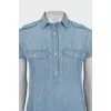 Denim dress with patch pockets