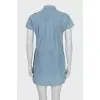 Denim dress with patch pockets