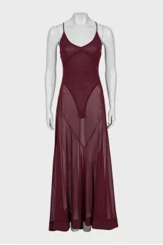 Transparent dress with thin straps