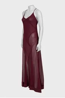 Transparent dress with thin straps