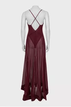 Transparent dress with thin straps