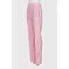 Pink silk trousers