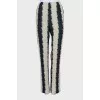 Two-tone straight-cut trousers