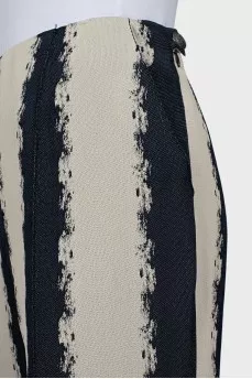 Two-tone straight-cut trousers