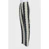 Two-tone straight-cut trousers