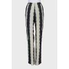 Two-tone straight-cut trousers