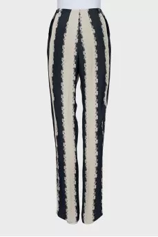 Two-tone straight-cut trousers