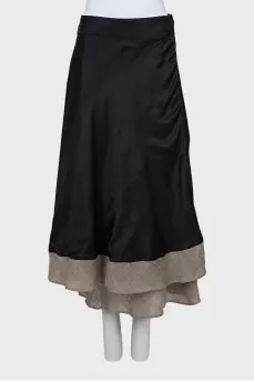 Wide fit silk skirt