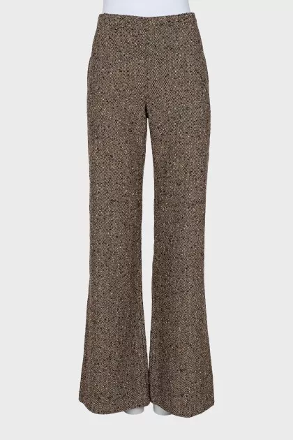 Herringbone flared trousers