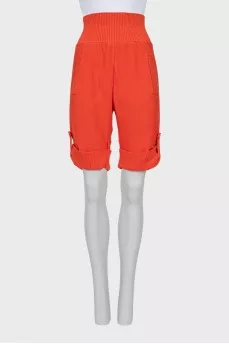 Orange shorts with pockets