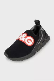 Textile sneakers with brand logo
