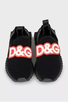 Textile sneakers with brand logo