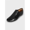 Leather lace-up shoes with perforation