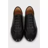 Leather lace-up shoes with perforation