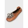 Leather ballet flats with decor