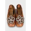 Leather ballet flats with decor