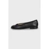 Leather ballet flats with bows