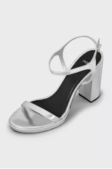 Silver leather sandals