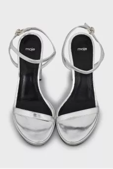 Silver leather sandals