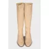 Leather boots with brand logo