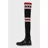 Graphic print over the knee socks