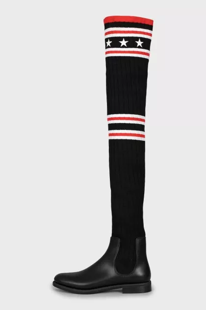 Graphic print over the knee socks
