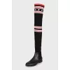 Graphic print over the knee socks