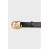 Black leather belt with signature buckle