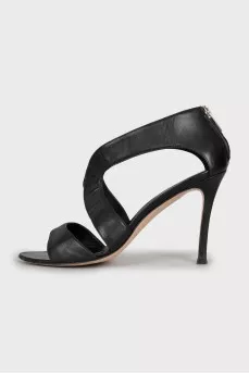 Sandals with leather uppers