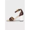 Glitter trapeze heel sandals