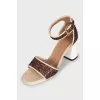 Glitter trapeze heel sandals